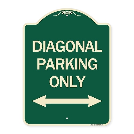 Signmission Diagonal Parking Only with Bidirectional Arrow Heavy-Gauge Aluminum Architectural Sign A-DES-G-1824-24191